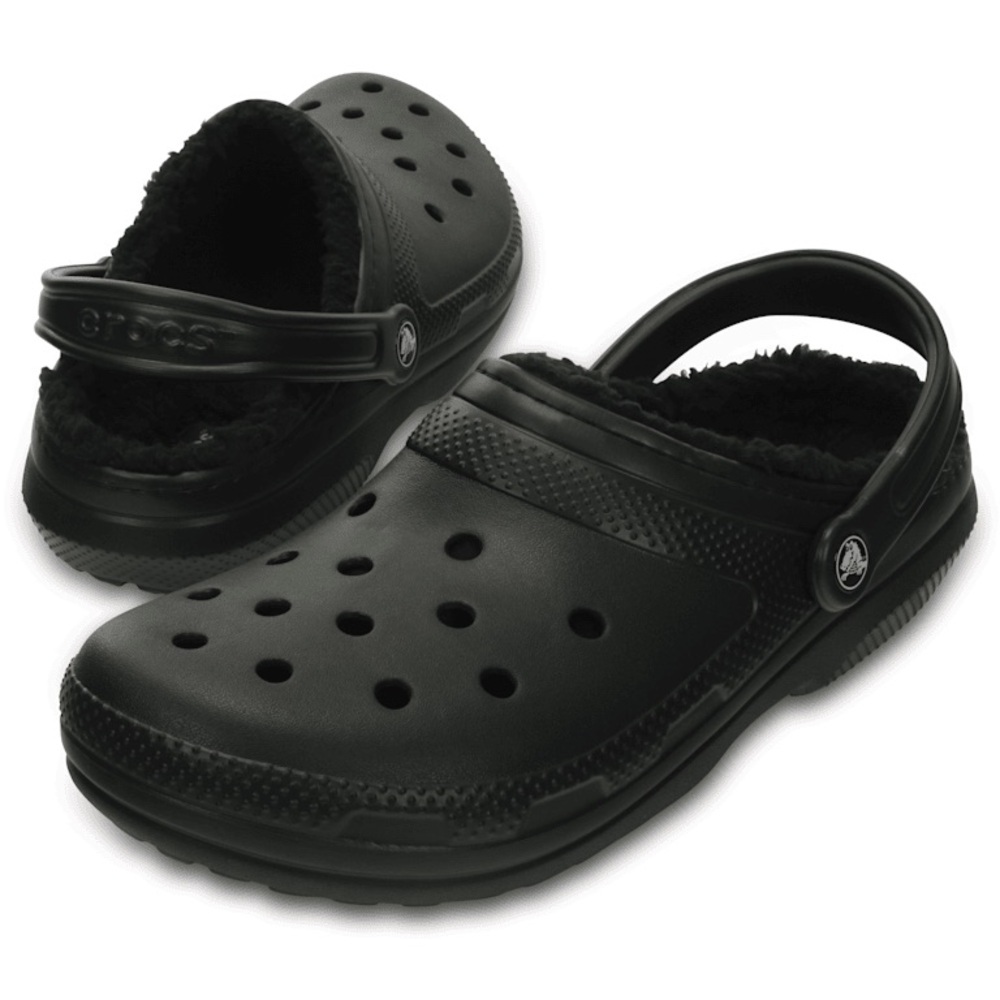 Black Crocs with Fleece Lining NEVER WORN